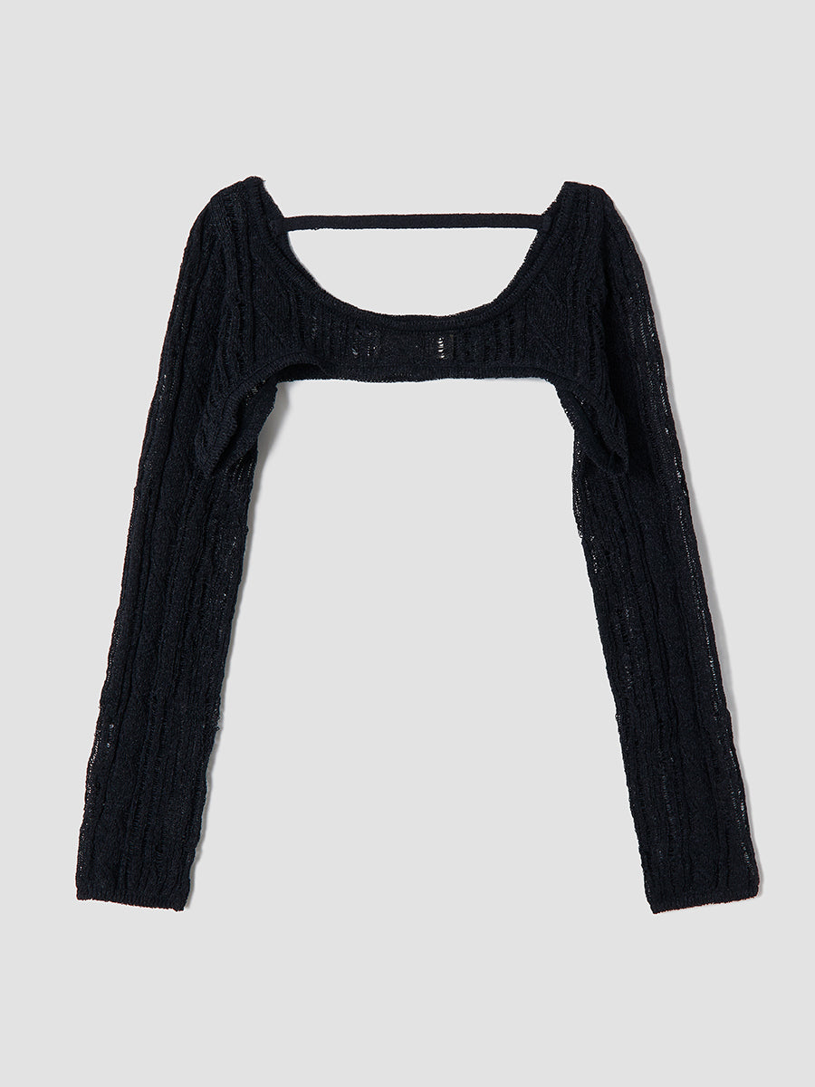 Seji Two-Piece Cable Knit Top / Black – TELOPLAN