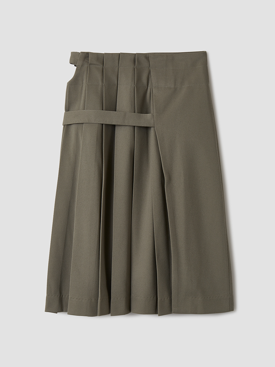 スカート TELOPLAN obrecht skirt TĔLOPLAN（テーロプラン）Obrecht Skirt プリーツラップスカート