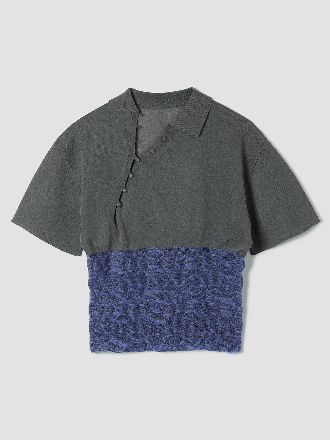 Yekta Knit Polo Relax Fit 詳細画像 Gray 1